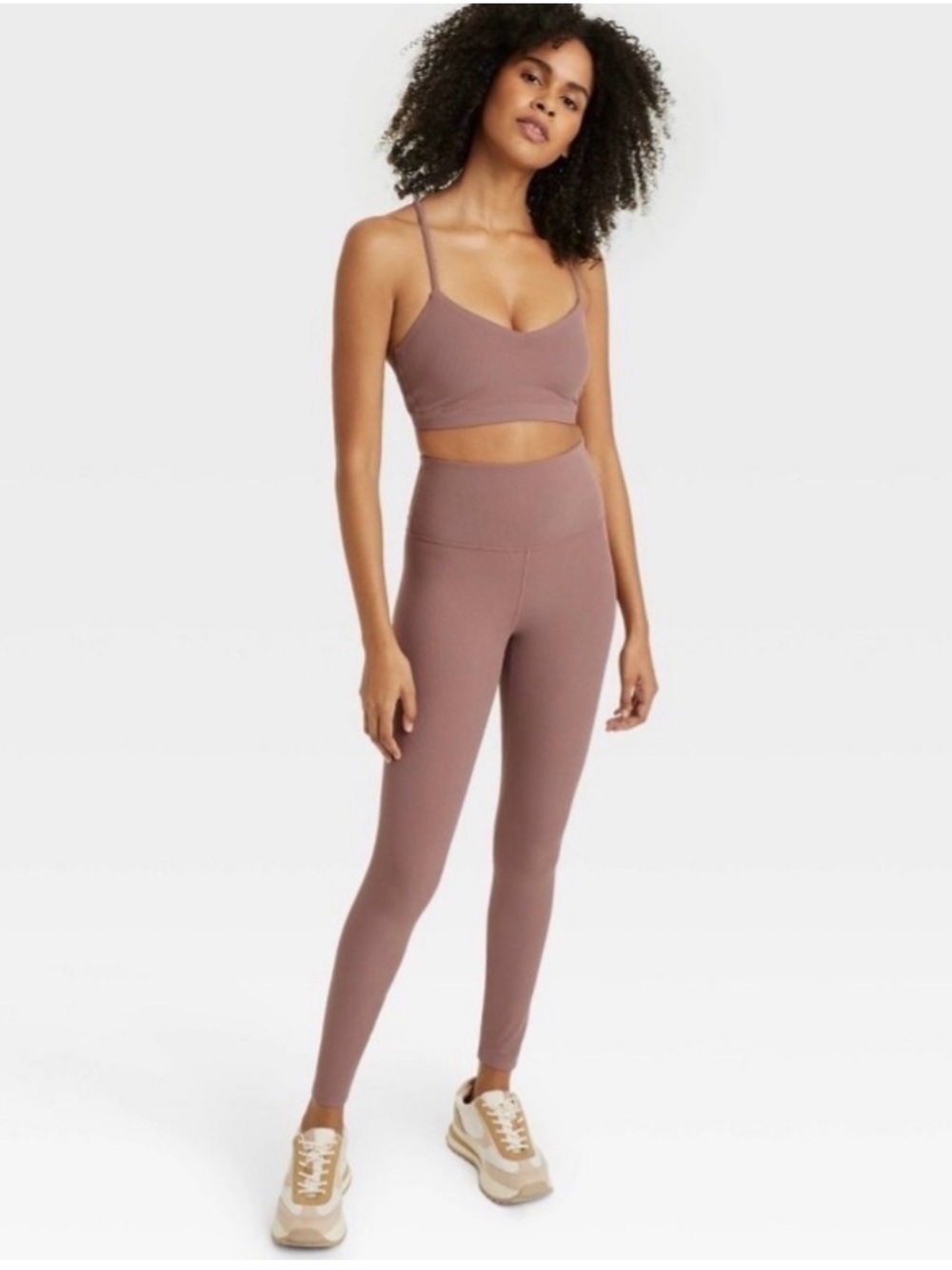 All In Motion NWT Ultra High-Rise Ribbed Leggings in Brown